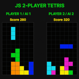 JavaScript 2-Player Tetris Thumbnail